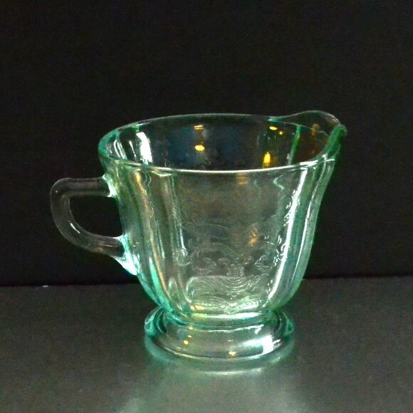 Indiana Glass Recollection Creamer And Sugar Set Reproduction Madrid Federal - Picture 4 of 10